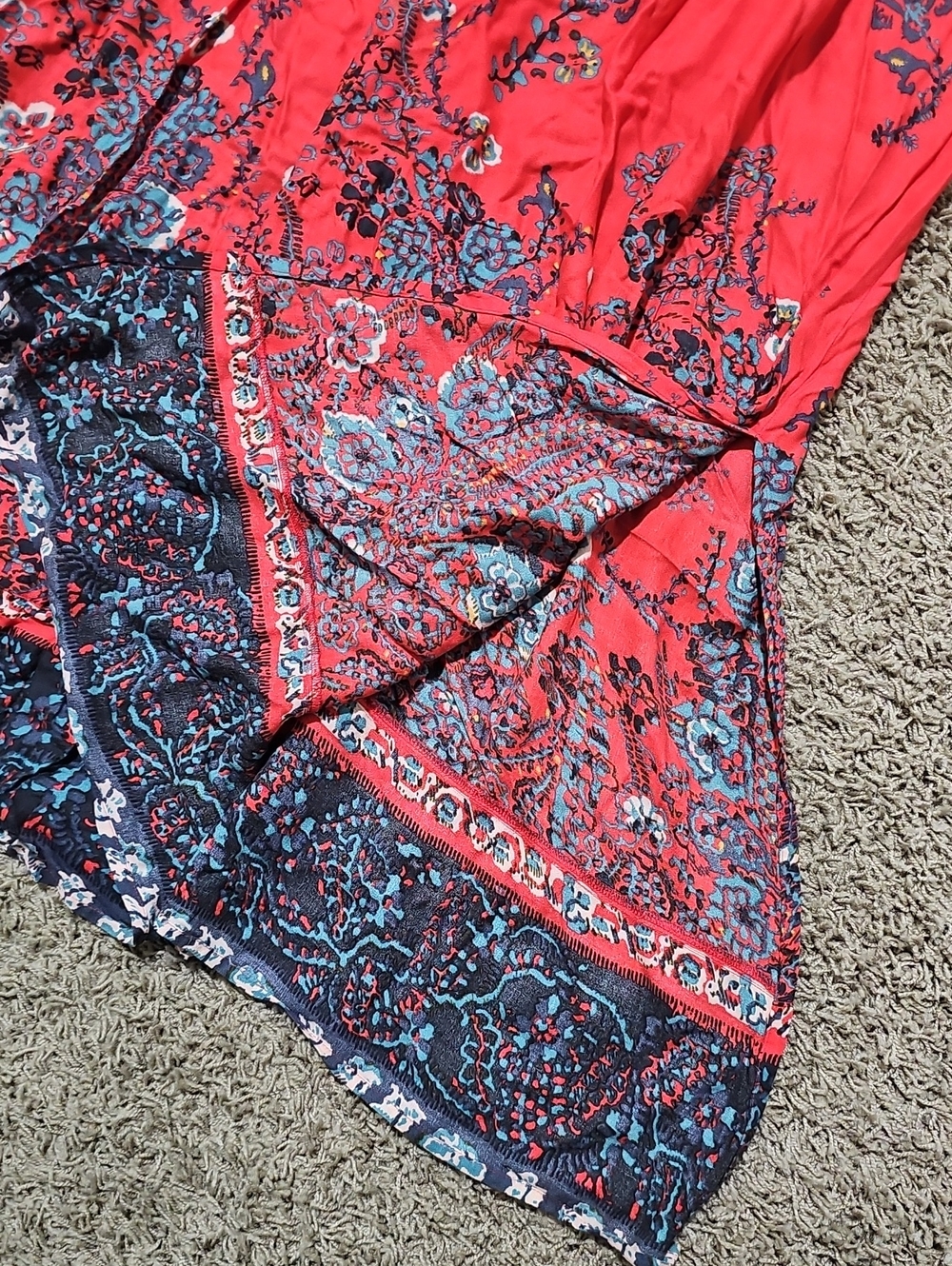 Free People If You Only Knew Dress Boho Floral Vneck Flowy Medium Maxi - Picture 10 of 11
